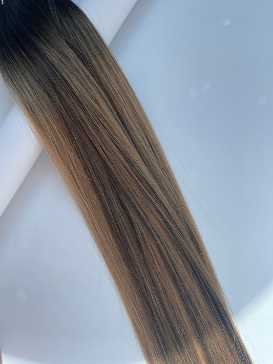 brondeombre, bronde, tape extensions dubai, dubai hair extensions, bronde, remi cachet, ghost weft, hair kings