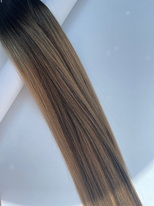brondeombre, bronde, tape extensions dubai, dubai hair extensions, bronde, remi cachet, ghost weft, hair kings